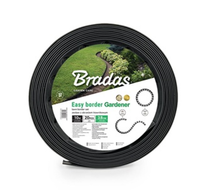 Бордюрна стрічка Bradas (50мм*10м)чорн +50кілків