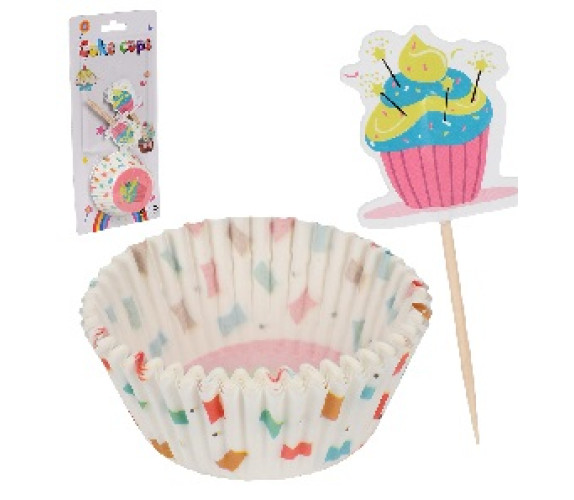Форма для кекса папір Cupcake з топперами 24шт/уп Форма для кекса папір Cupcake з топперами 24шт/уп