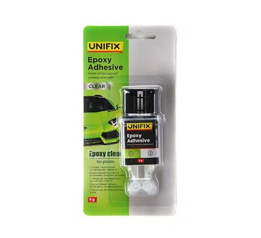 Клей епоксидний Unifix 6г 2шт шприц прозор 940028