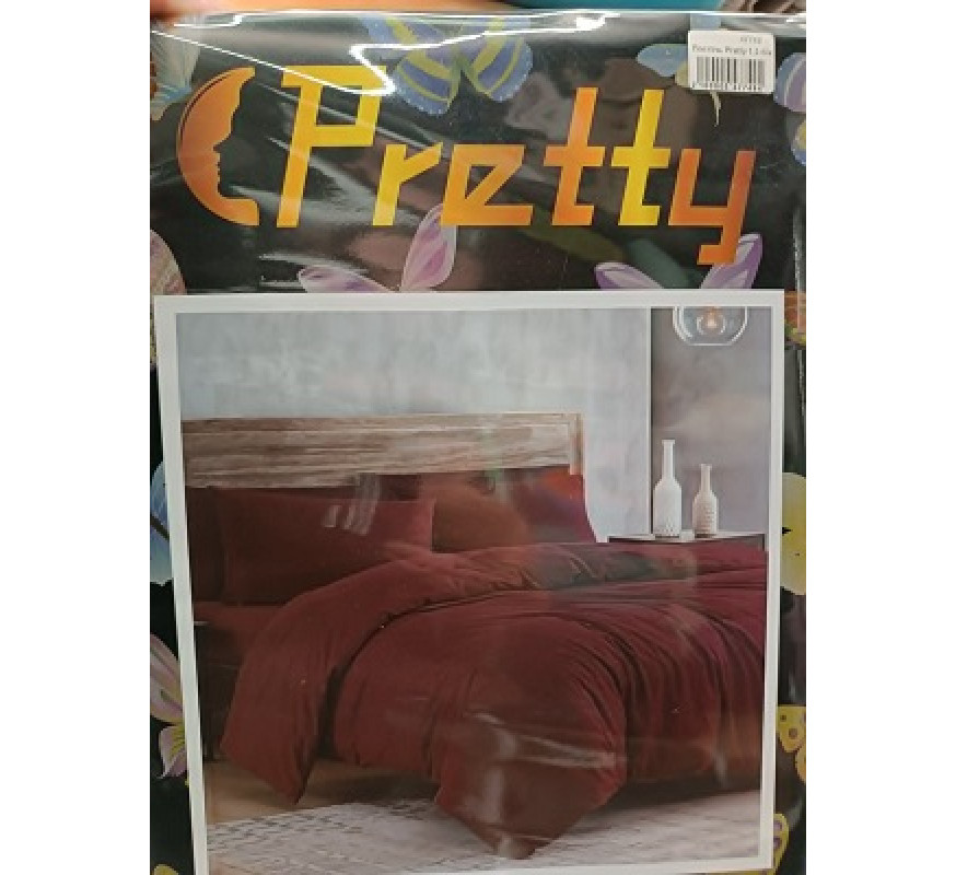 Постіль Pretty 1,5 б/к нав 2*50х70 бордовий