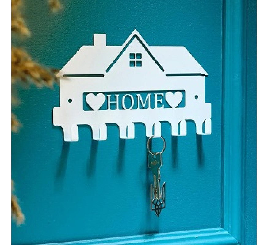 Ключниця метал.3 гач Home білий 24*15см KZ-40