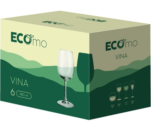 Набір бок Ecomo Vina 6*580мл вино J5304