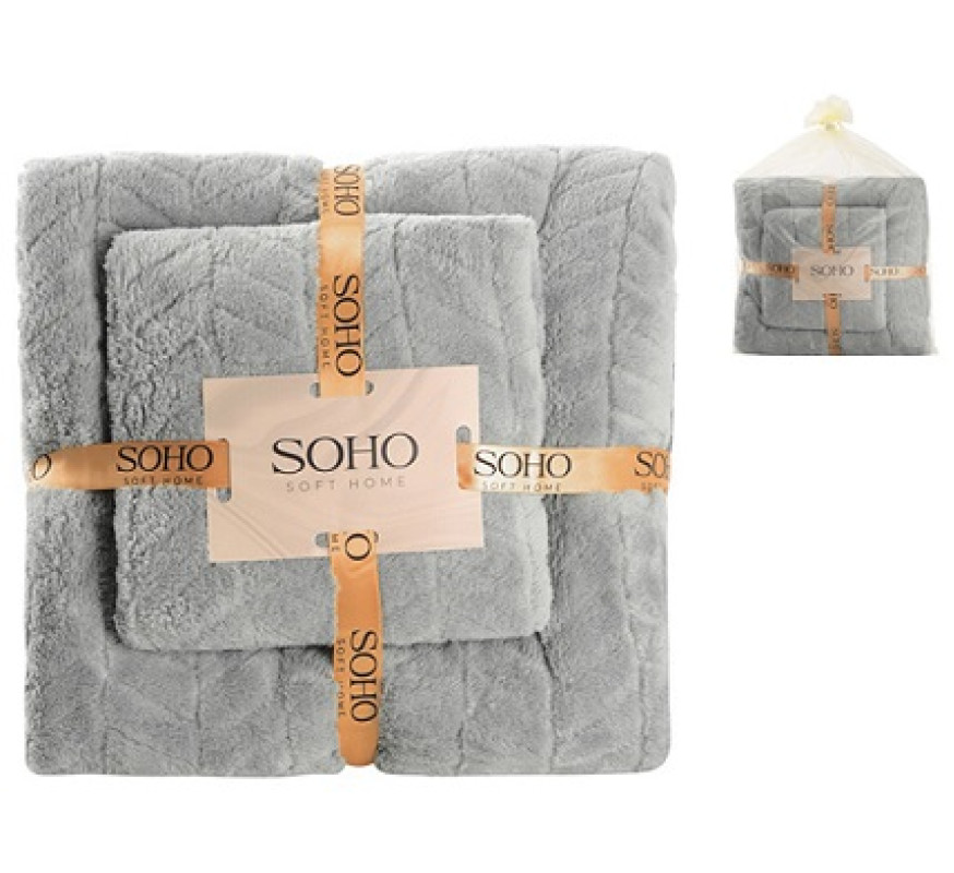 Рушник SOHO набір 35*75+70*140см Gray мікрофібра