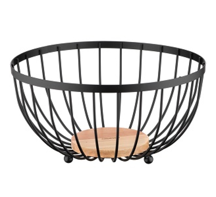 Фруктовниця мет Ardesto Midori 25*25*13см чорна