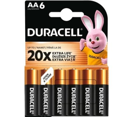 Батарейки Duracell AA LR6 6шт/бл
