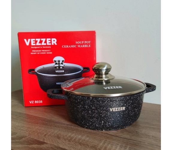 Каструля алюм Vezzer кругла 2,5л VZ8038 чорн марм