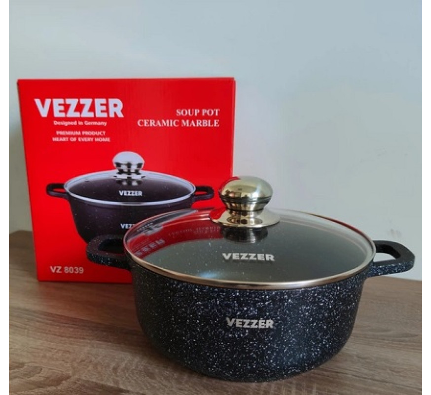 Каструля алюм Vezzer кругла 3,5л VZ8039 чорн марм