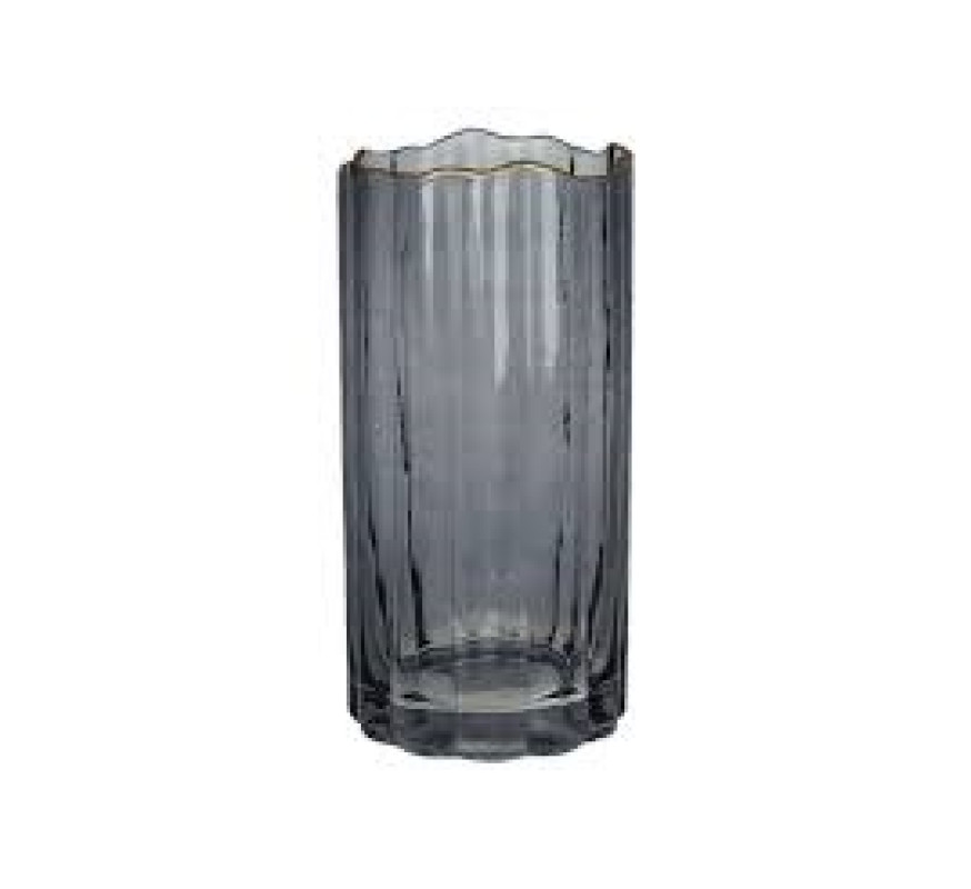 Ваза стекл Гетсбі серая 12*30см527-804