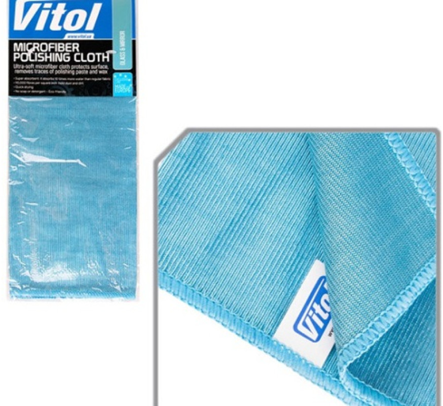 Серветка для авто м/ф 1шт Vitol 40*30 см для скла